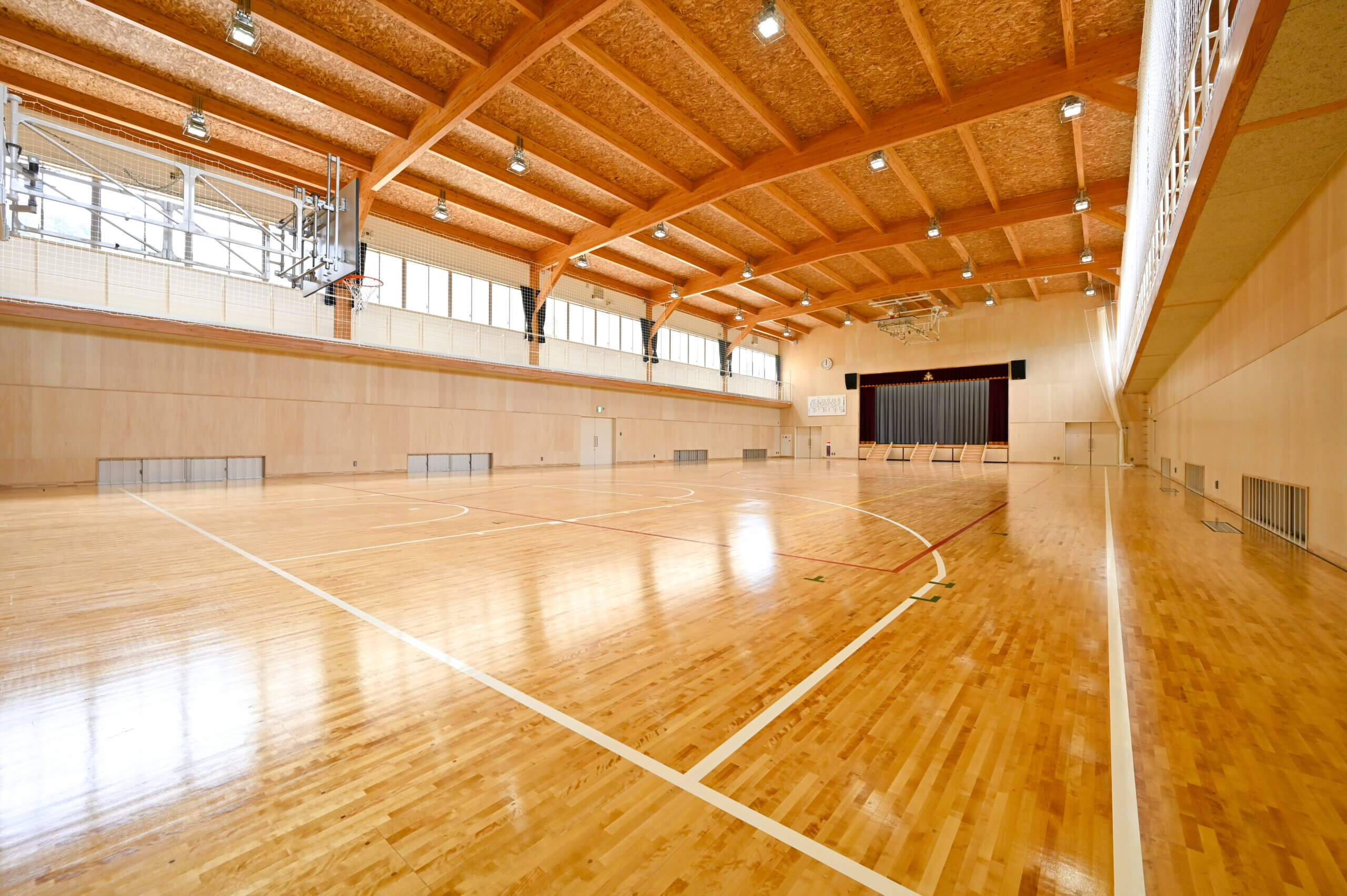 木造建築の施工事例：福島市立ふくしま支援学校　屋内運動場 4枚目